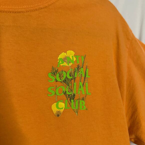 Anti Social Social Club California Poppy Orange Tee Size Medium - Picture 2 of 5